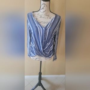 Jcpenny Ana MEDIUM pinstripe blouse